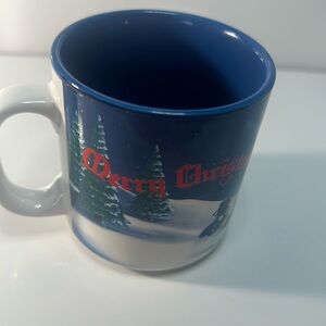 Disney Parks Christmas 1992‎ Eighth Edition Mug Mickey Donald Santa Blue Vintage